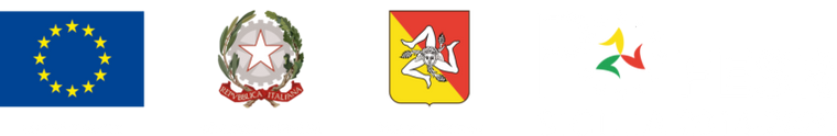 Loghi Unione Europea, Repubblica Italiana, Regione Sicilia, PO FESR Sicilia 2014-2020